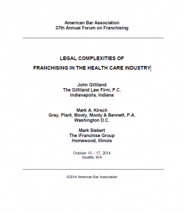 Legal Complexities - Health Care Franchising